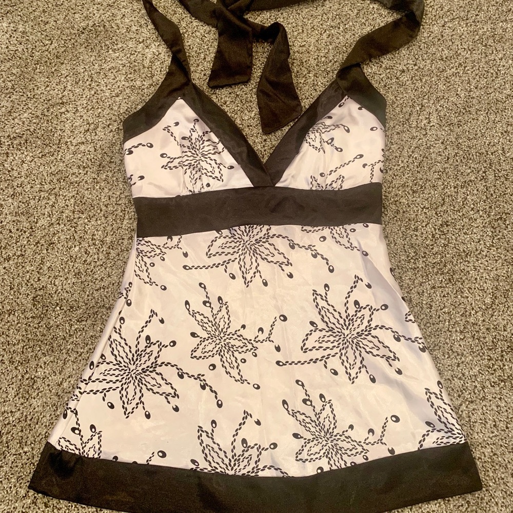 Black and white Halter Top